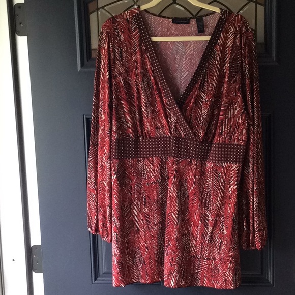 Context Tops - Perfect for Fall - Crisscross top long sleeve size 2X